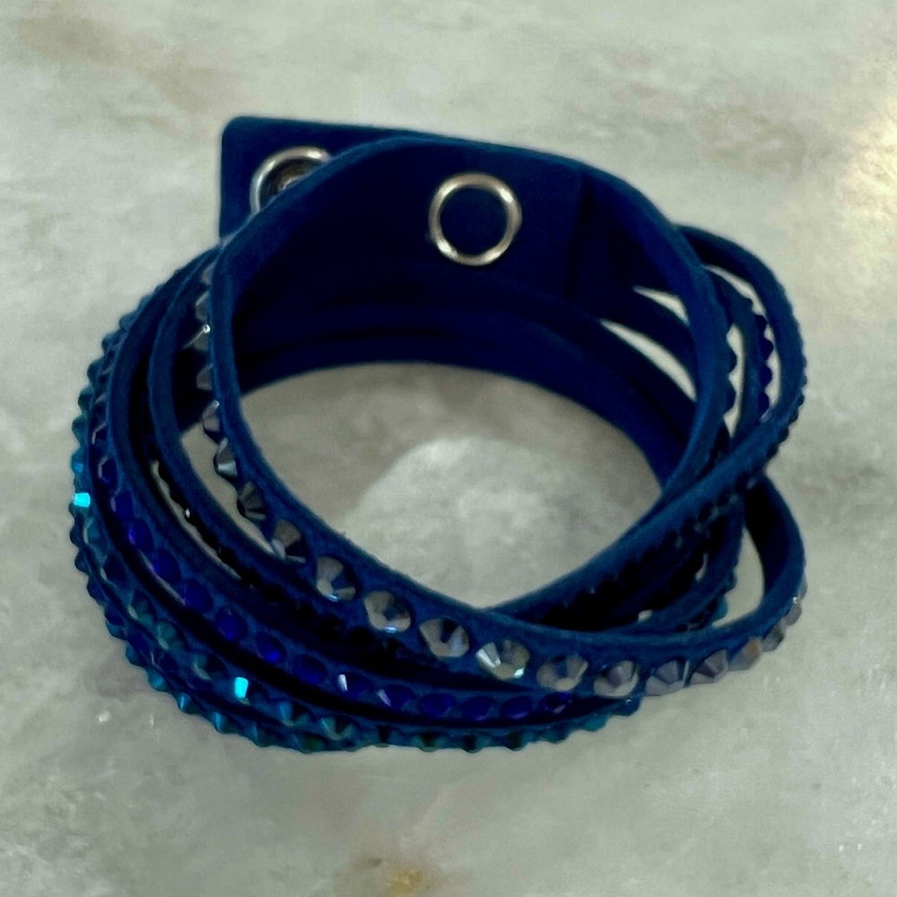 Blue Wrap Bracelet with crystals